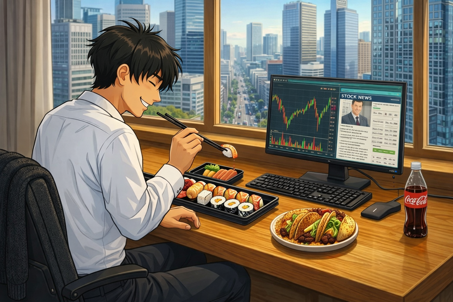 主人公_寿司を食べる